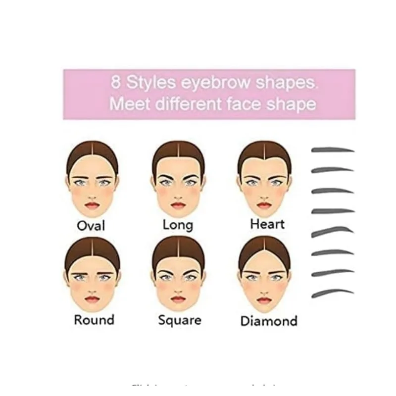 8pcs/set Eyebrow Shaping Template Helper Eyebrow Stencils Kit Grooming Card Eyebrow Defining Makeup Tools mask view 3