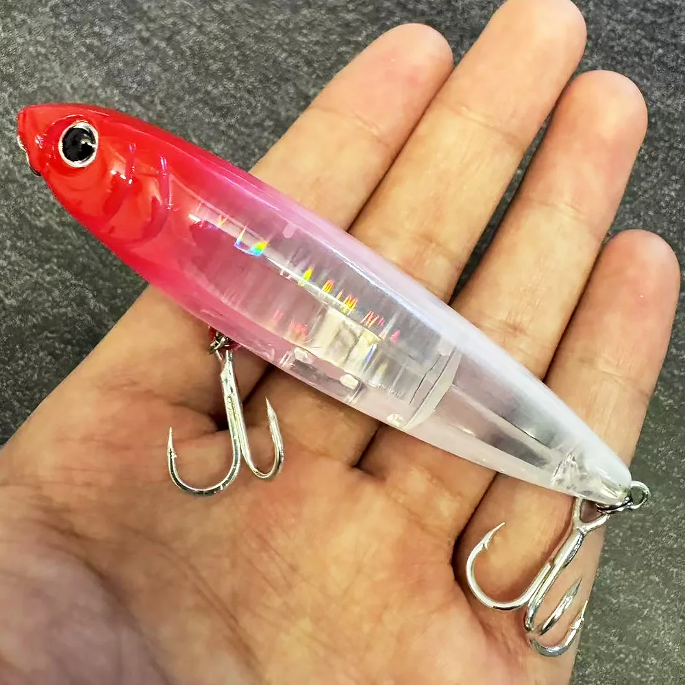 GOBAIT Schwimmender Bleistiftköder 17,5 g 10 cm Topwater Walk The Dog Angelköder 3D Swimbait Haken Popper Pesca Minnow Rassel Cranbait