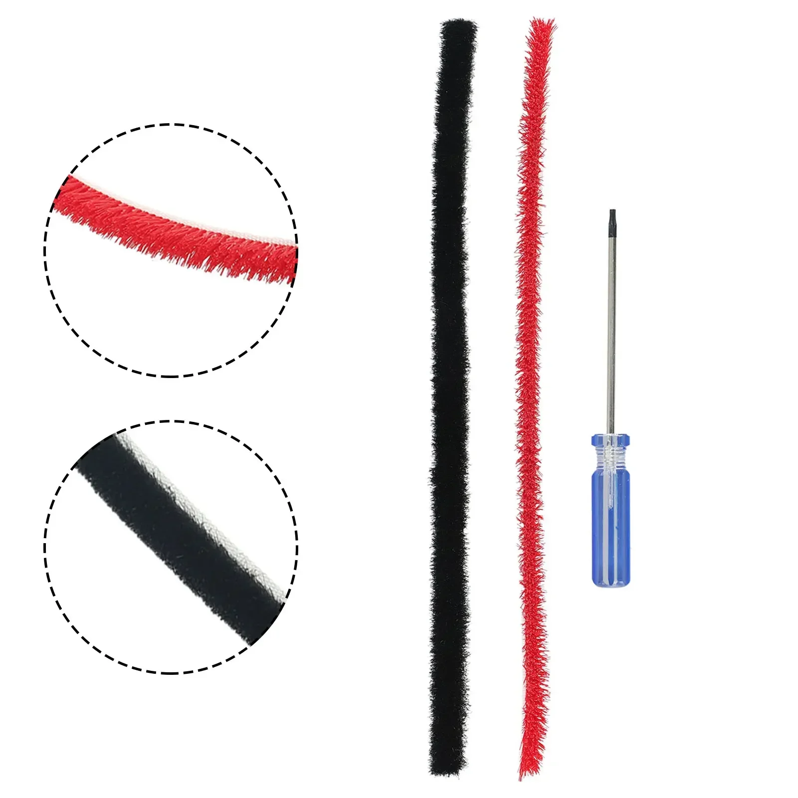 2 * Plush Strips (Soft Roller Cleaner Head Not Included)+1 * Screwdriver Plush Strips For Dyson  V11 - V15 Vacuum Cleaner Rollin