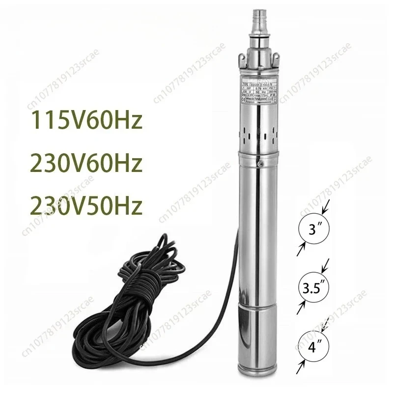 

Погружной скважинный насос для глубоких скважин, 1000 л/ч, 2 дюйма, диаметр 50 мм, корпус из нержавеющей стали 304