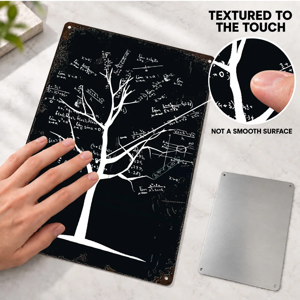 Mathematical Formula Tree Printed Poster Customized Aluminum Metal Sign Scientific Diagram Wall Art For Study Housewarming Gift