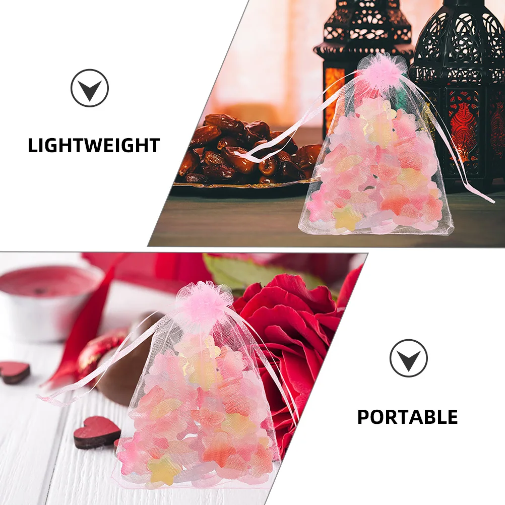 

100pcs Baby Small Mini Gift Drawstring Mesh Candy Gift 9x7cm Blue Storage Treat Bags Jewelry Bags Gifts Packaging