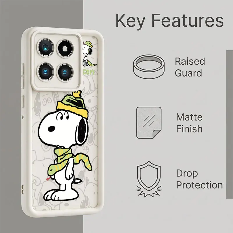 Cute Cartoon S-Snoopys Shockproof Phone Case For Xiaomi 11 12 14T 15T Ultra POCO X3 X5 X6 M6 C65 Redmi 13C 14C 15 A7 Pro A4 A5 view 2