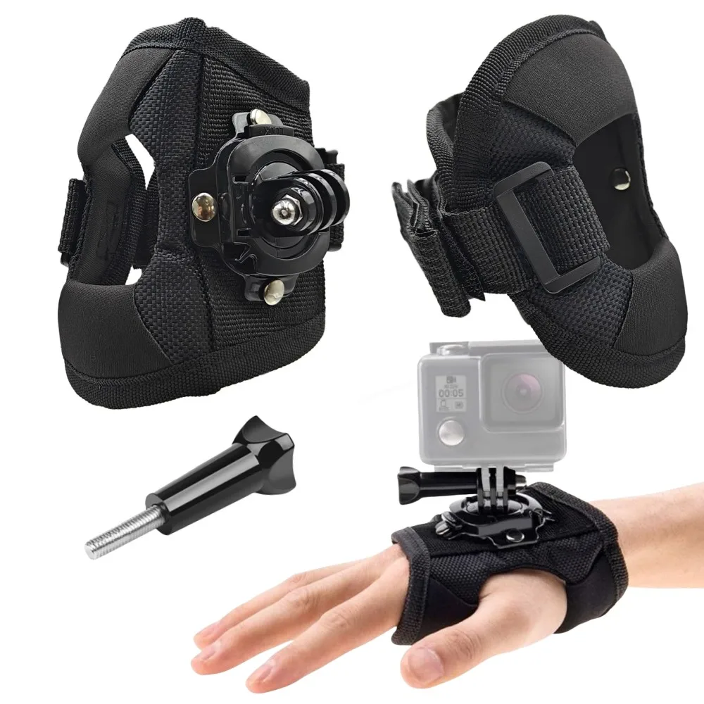 Wrist Strap 360° Rotation Mount Glove Wristband For GoPro Hero 13 12 11 10 DJI Osmo Action 6 5 Pro 4 Camera Accessories