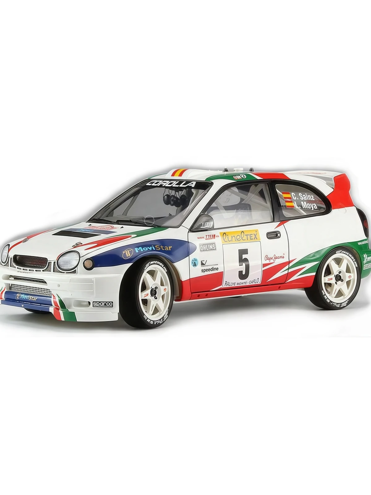 1/10 Corolla WRC RC Car Clear Body Shell 190mm with 3D Printed Side Mirrors & Rear Wing and Decals for 1:10 RC Touring Rally Car