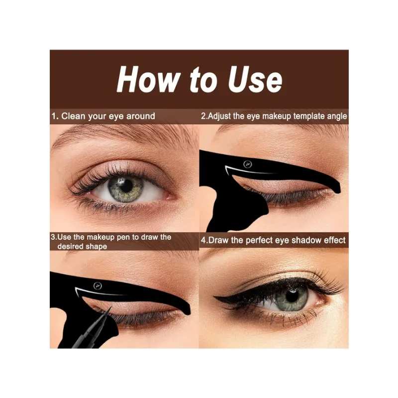 Eyeliner Schablonen, mattes PVC-Material rauchige Lidschatten applikatoren führen Schablonen werkzeug