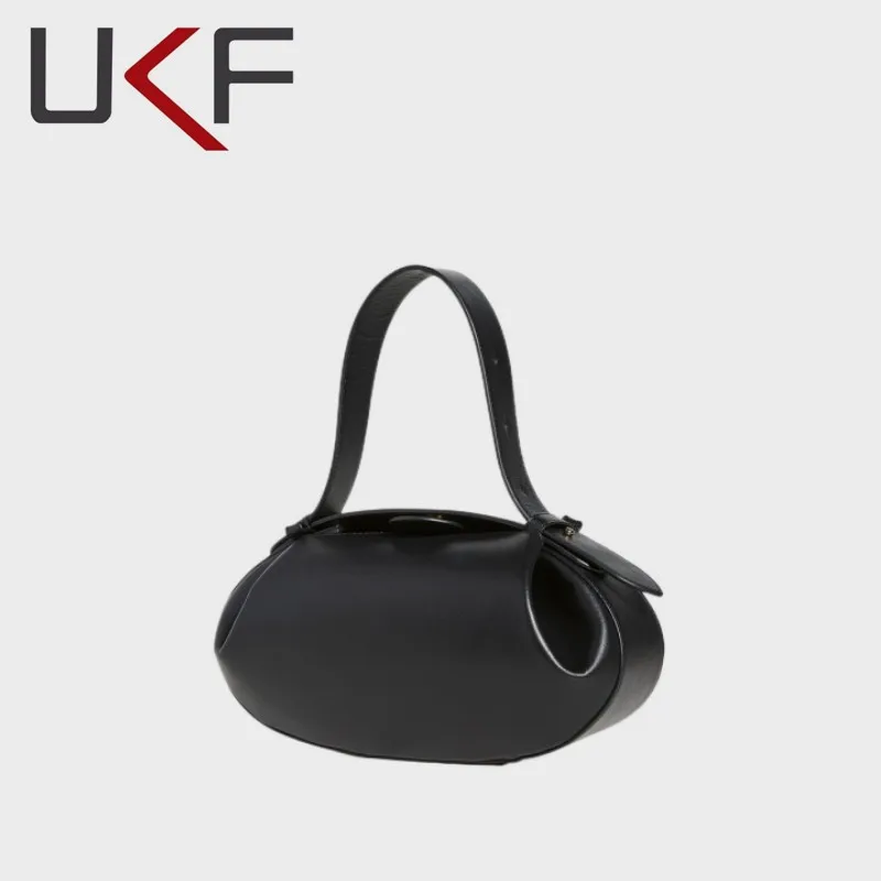 UKF Women Bag New Circular PU Vintage Solid Hasp Soft Luxury Designer Bags Shoulder Bag Handbag Pures And Bags Crossbody