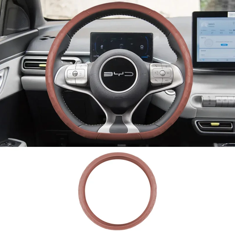 Steering Wheel Cover  for BYD Seagull Dolphin Han EV Yuan Plus Qin Plusdmi Tang Seal Song Pro Silicone Non-slip Steering Wheel