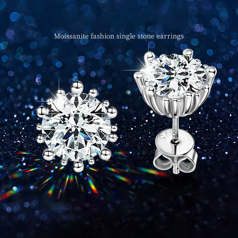 

Универсальные серьги-гвоздики с муассанитом на 2 карата, дизайн из стерлингового серебра 925 пробы, элегантный ювелирный аксессуар