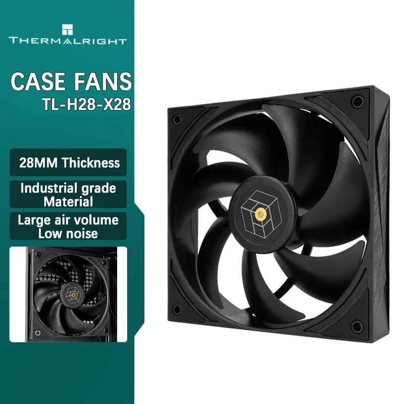 

Thermalright TL-H12-X28 28mm thickness performance balanced fan three-phase six-pole motor ROYAL PRETOR series 12cm chassis fan