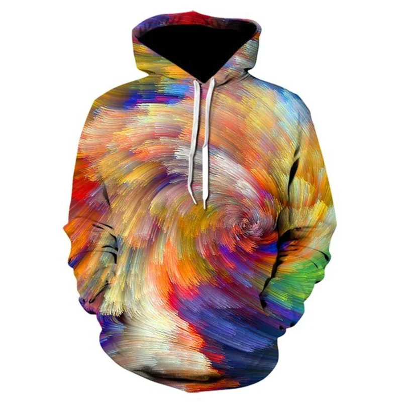 Colorful Pigments Pattern Hoodies For Men Funny 3D Printed Sweatshirts Casual Pullover Long Sleeve Hooded Oversized Tracksuits