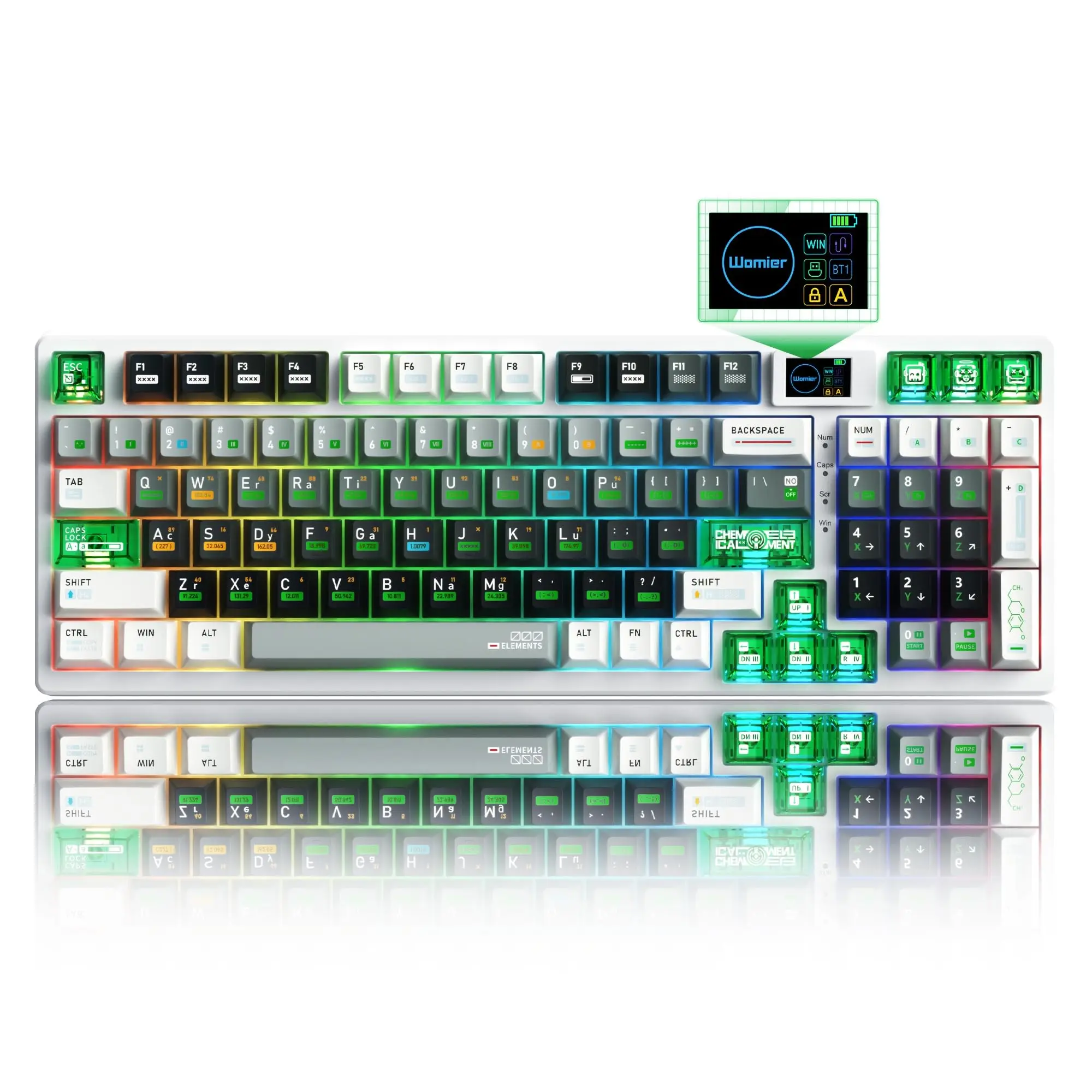 

Womier M90 Tri-Mode Gamer Keyboard Hot Swap Gasket RGB Keyboard Wireless Mechanical Keyboard with Multimedia Display for Win/Mac