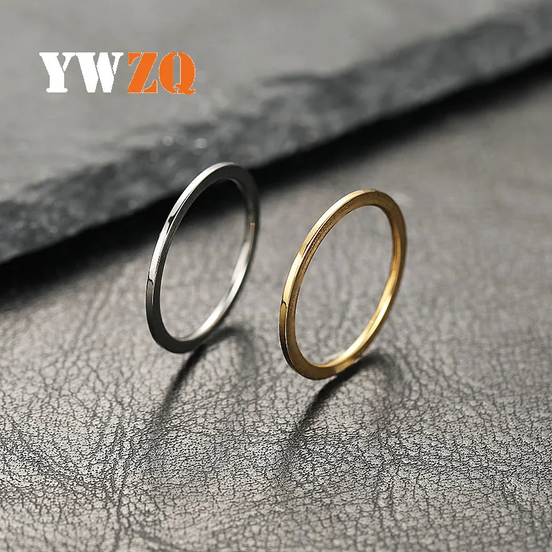 1PC Stainless Steel Jewelry 1mm Extremely Fine Inner Ball Outer Shiny Surface Simple Couple Titanium Steel Ring