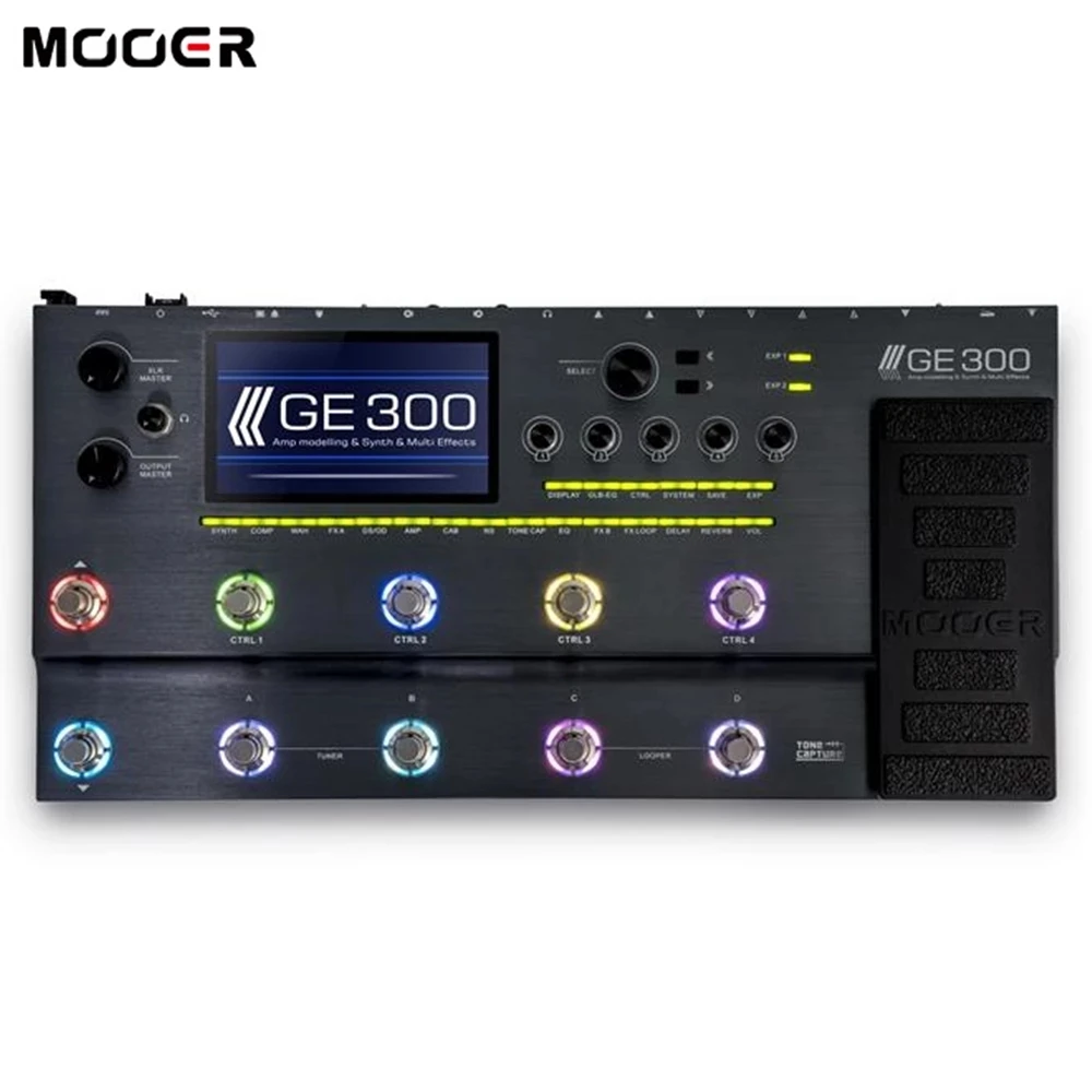 

11.11 Mooer-Pedal de efectos Ge300 para Guitarra, caja de bucle de 108 Amp, 164 efectos, bucle de 30Min