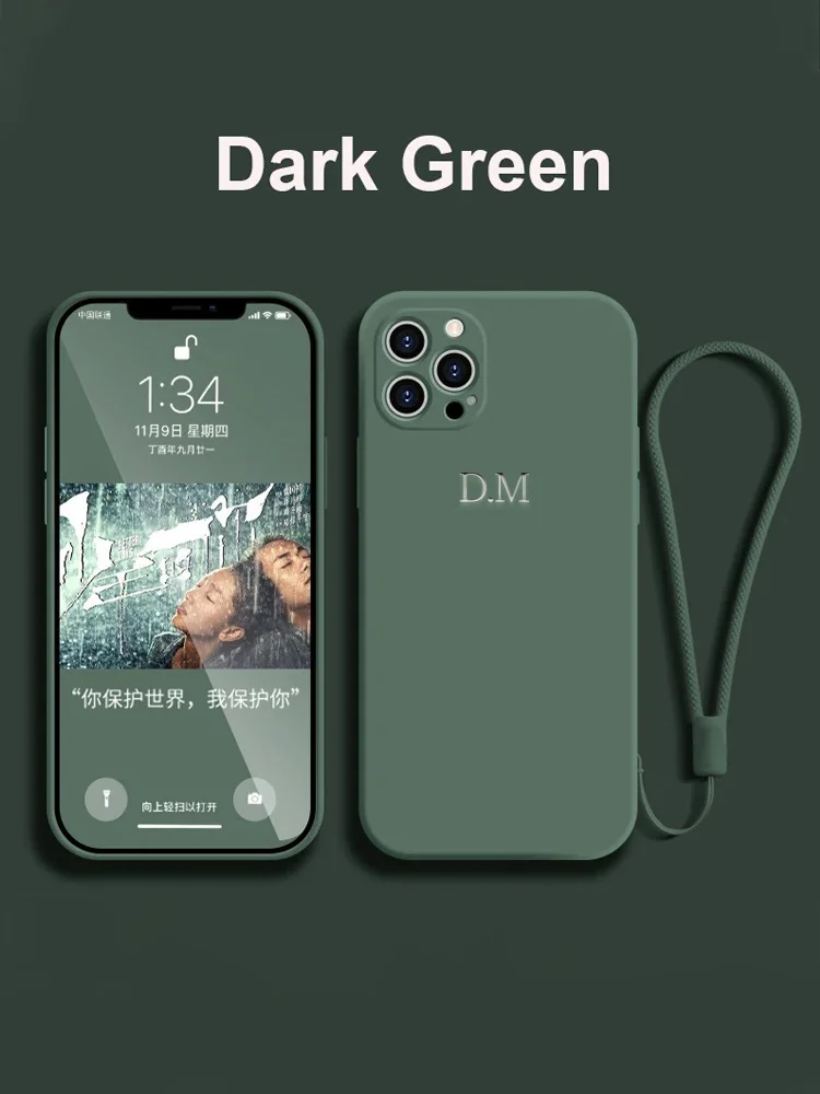 Чехол с персонализированным именем и интимными буквами для iPhone 15 14 13 12 11 Pro Max 3D индивидуальный Мягкий чехол из жидкого силикона 14 15 Pro Max