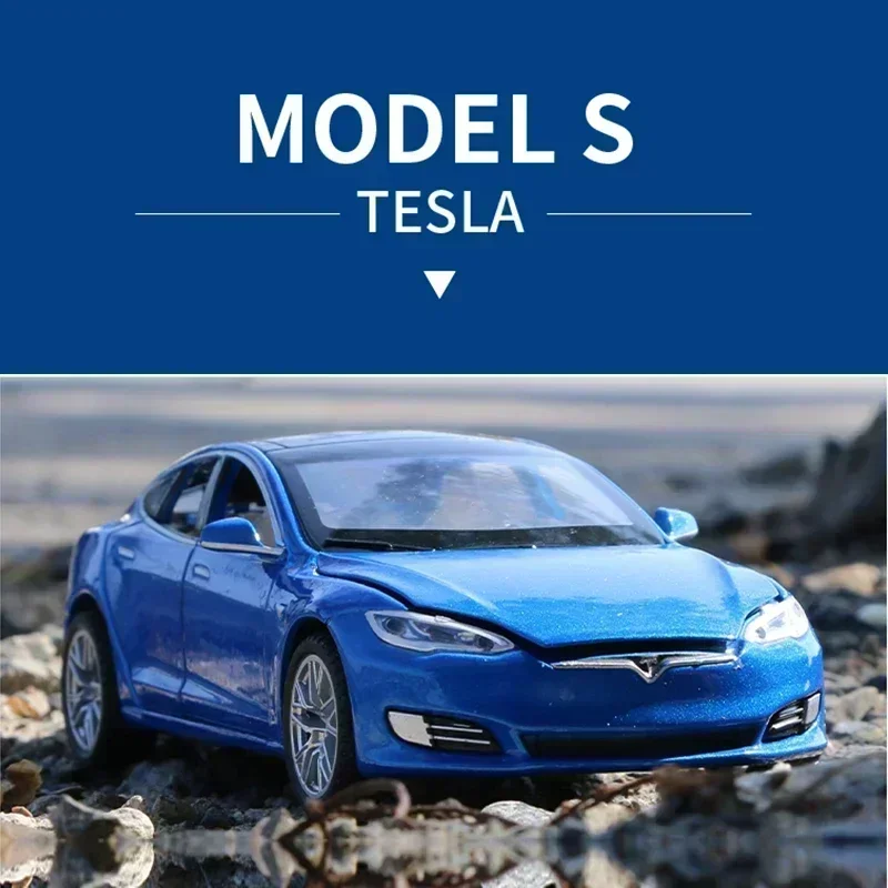 다이캐스트 1:32 테슬라 모델 S 합금 자동차 모델 어린이를위한 금속 장난감 차량 사운드 라이트 컬렉션 미니 자동차 장난감 아이 사랑 장난감