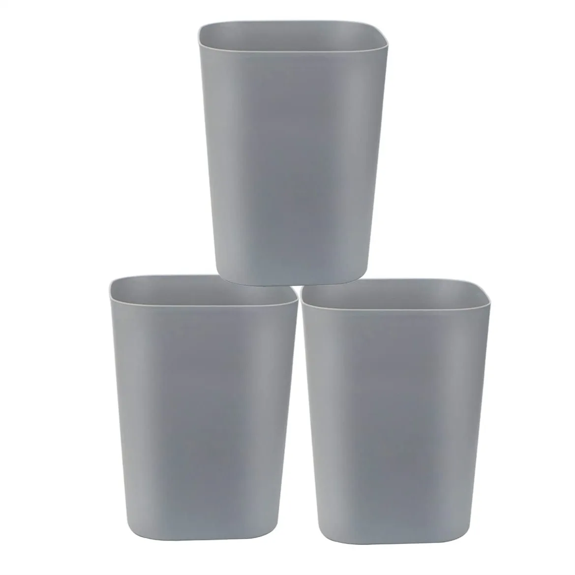 

2 Gallon Small Trash Can for Bathroom Bedroom Kitchen Office, Pack of 3 (Gray)