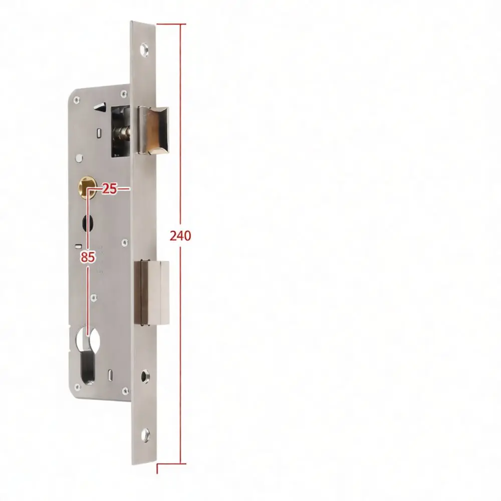 Sturdy Stainless Steel Lock Body For Aluminum Sliding Doors Replacement Mortise Mechanism Professional Home Hardware Fitting