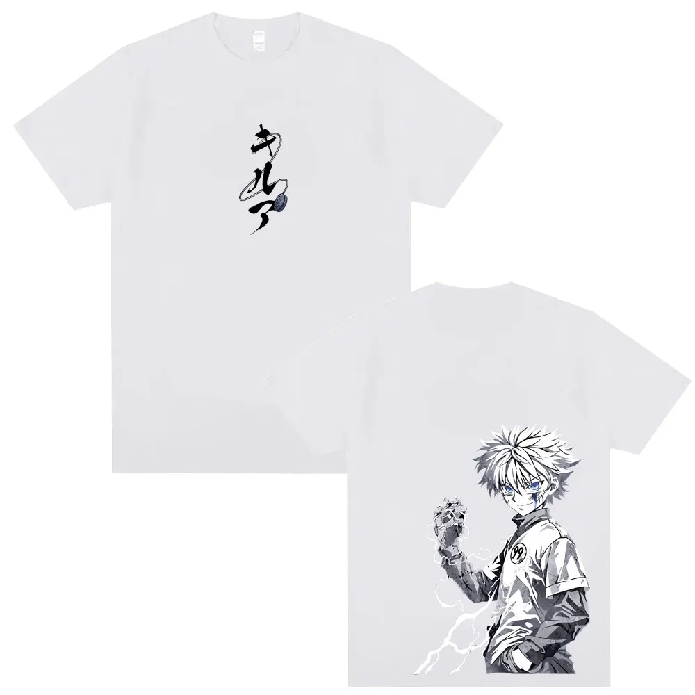 

Anime Hunter X Hunter T-shirt Killua Zoldyck Merch T Shirts Men Women High Quality Soft Cotton Tshirt Unsiex Vintage Streetwear