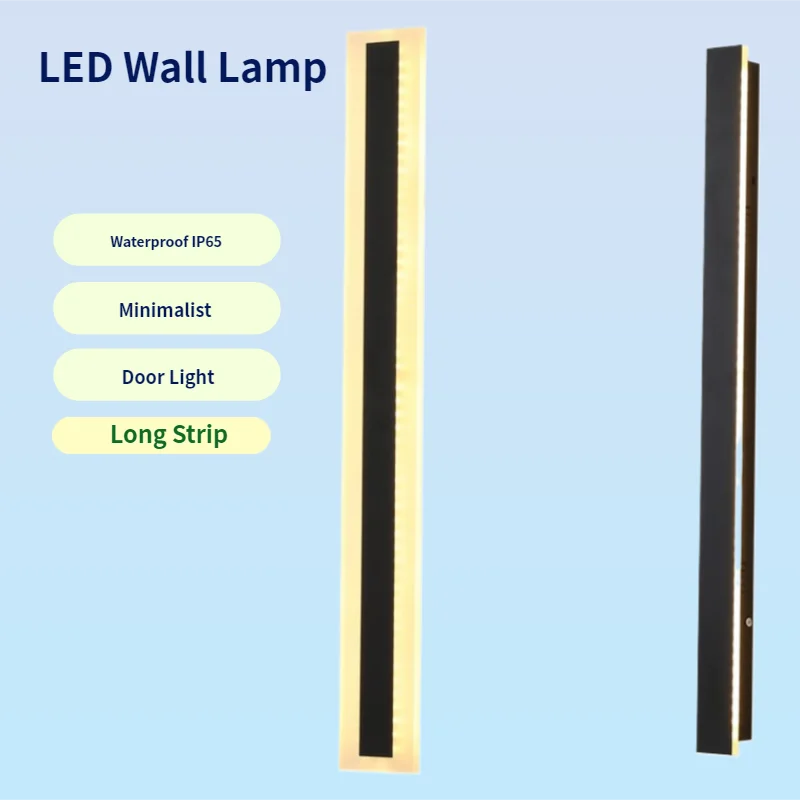 

Современная светодиодная длинная линейная лампа IP65 Алюминиевый настенный светильник для сада, виллы, крыльца - Наружное водонепроницаемое настенное освещение DC24V AC110V/220V