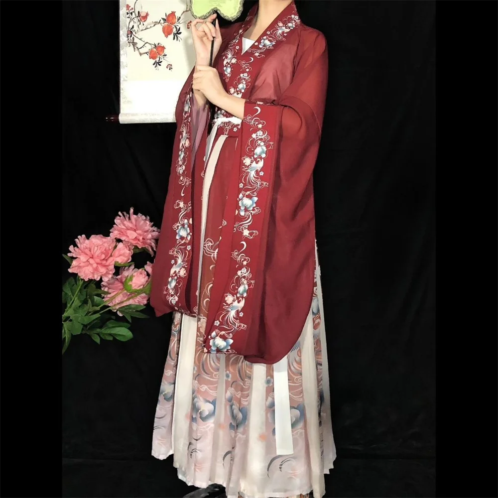 2025 Folk Dance Vintage Embroidery Princess Outfit Chinese Hanfu Dress Traditional Chinese Costumes For Women Hanfu Fairy Dress