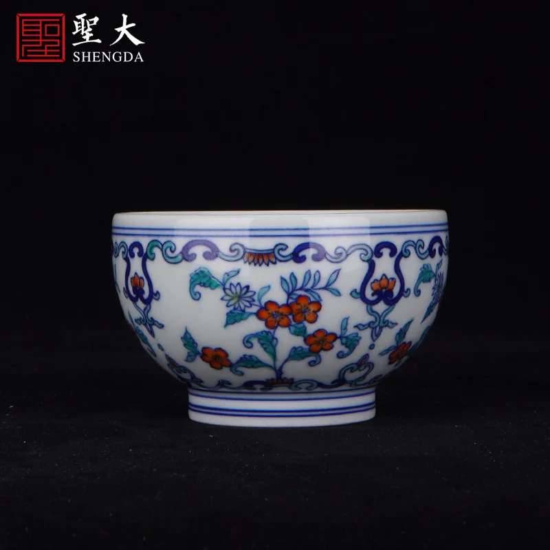 |once bucket colors branch flowers lines master cup jingdezhen pure manual hand-painted high-grade tea sample tea cup