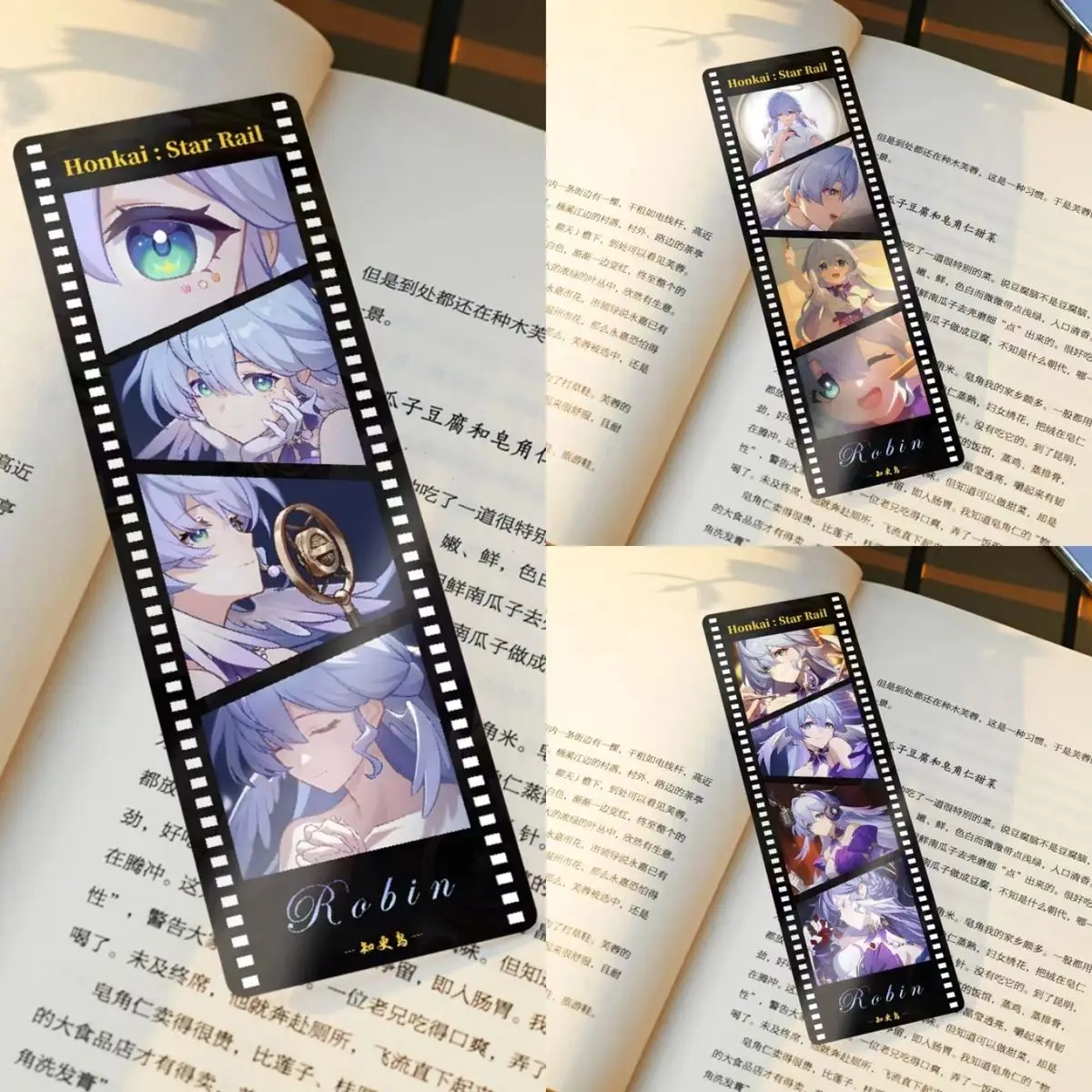 Game Honkai Star Rail Robin MiHoYo Creative Film Scenery Masking Tape INS Photography PET Tape 4 Grid Pictures Bookmark