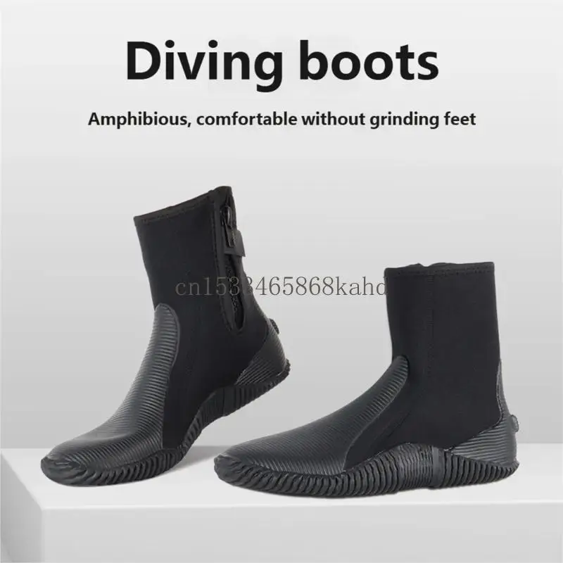 

1 Pair 5mm Water Shoe High Cut With Ankle Guard And AntiSlip Technology X5QF
