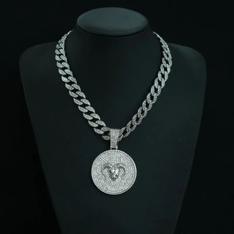 Aries Disc Pendant Symbolizes A New Beginning, Energy Control, Hip-hop Necklace