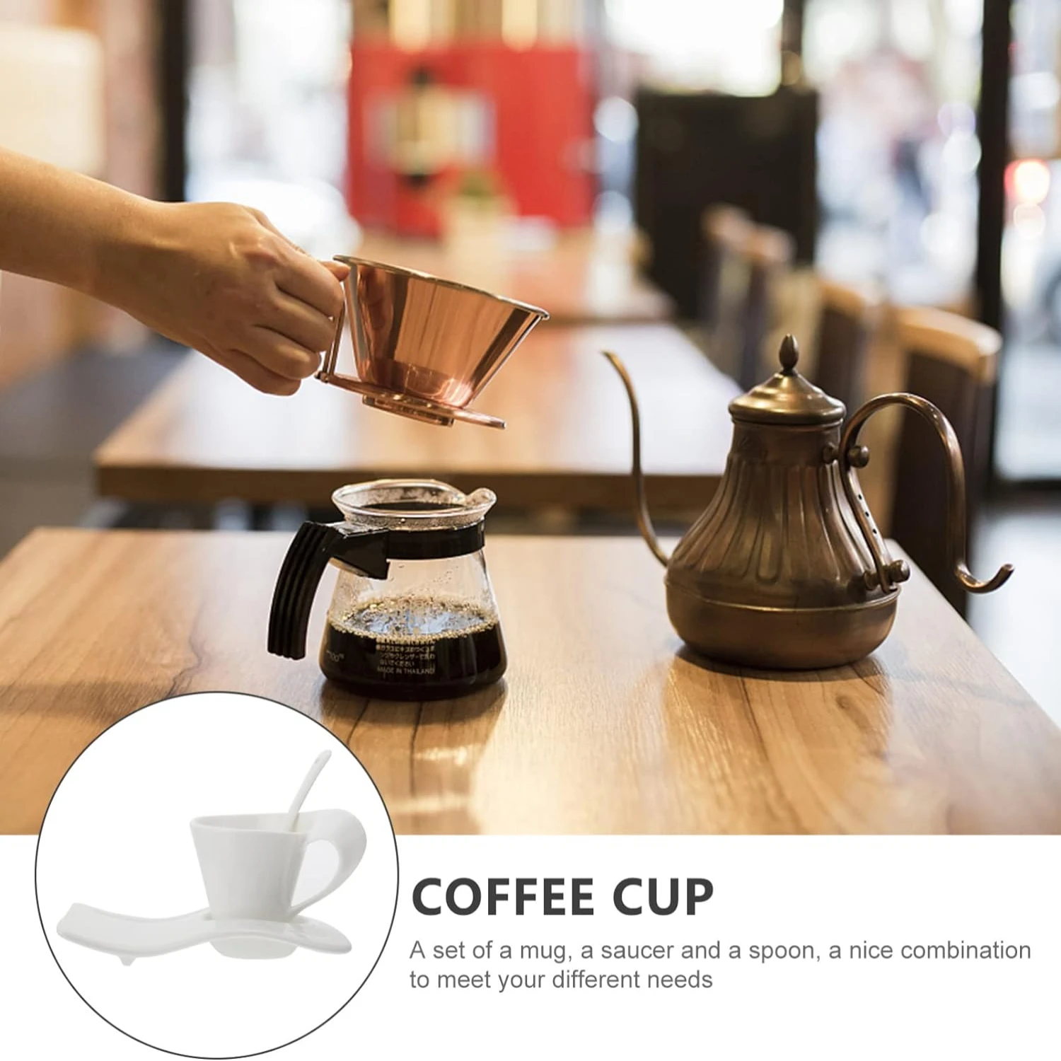 Elevate your tea experience with the stylish Chic Porcelain Collection - Cafe Mug Set featuring a Modern New Wave Design, and co