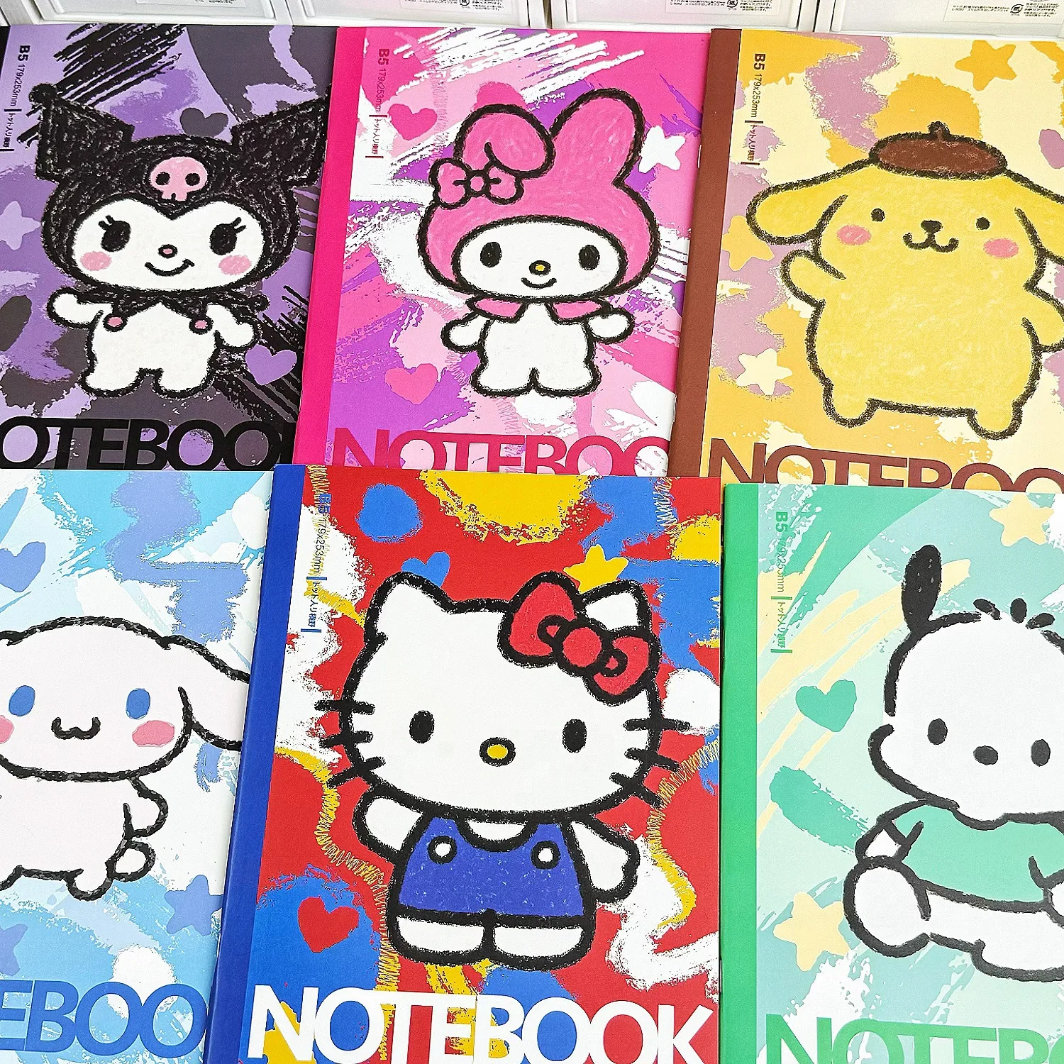 

Watercolor Sanrio Notebook Children's Birthday Gift Cartoon Anime Learning Book Drawing Booklet B5 Horizontal Notebook Class