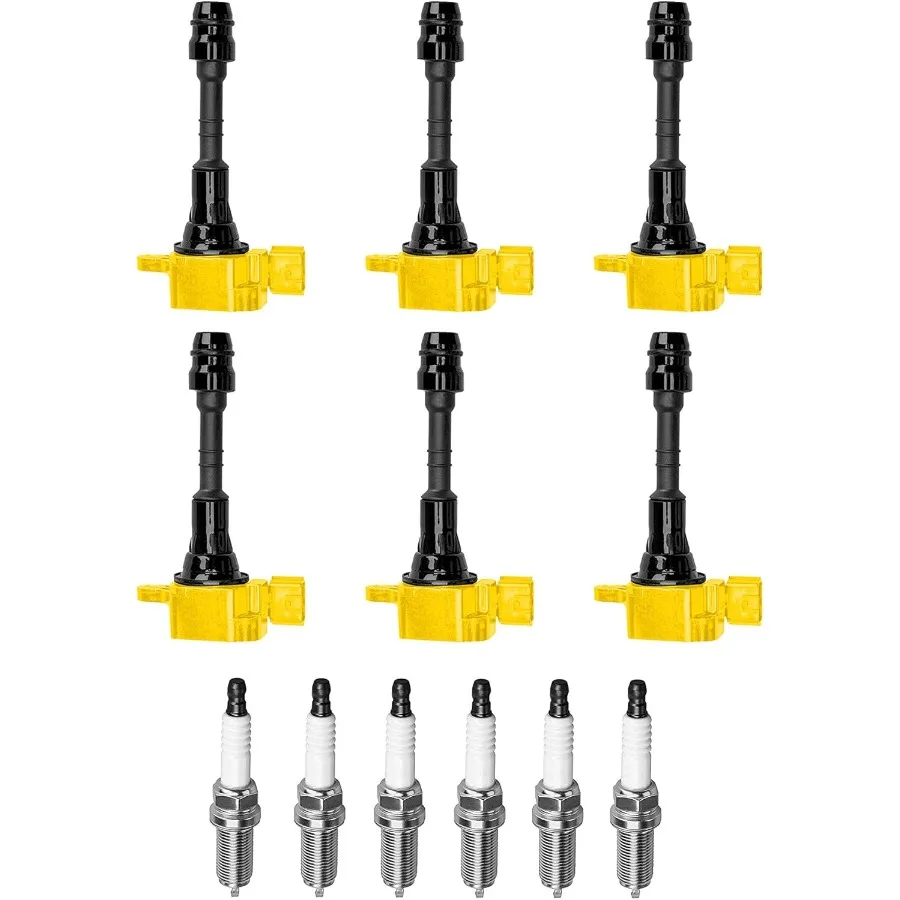 

Set of 6 Ignition Coil Pack with Iridium Spark Plug for V6 Engines High-Performance Replacement for Nissan Altima Maxima Pathfi