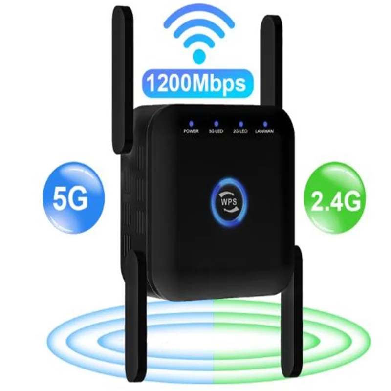 5g Wifi Repeater Wifi Verstärker 1200 MBit/s Wi-Fi Signal Network Extender Langstrecken 5 GHz Booster erhöht 5 GHz Wireless Wi-Fi