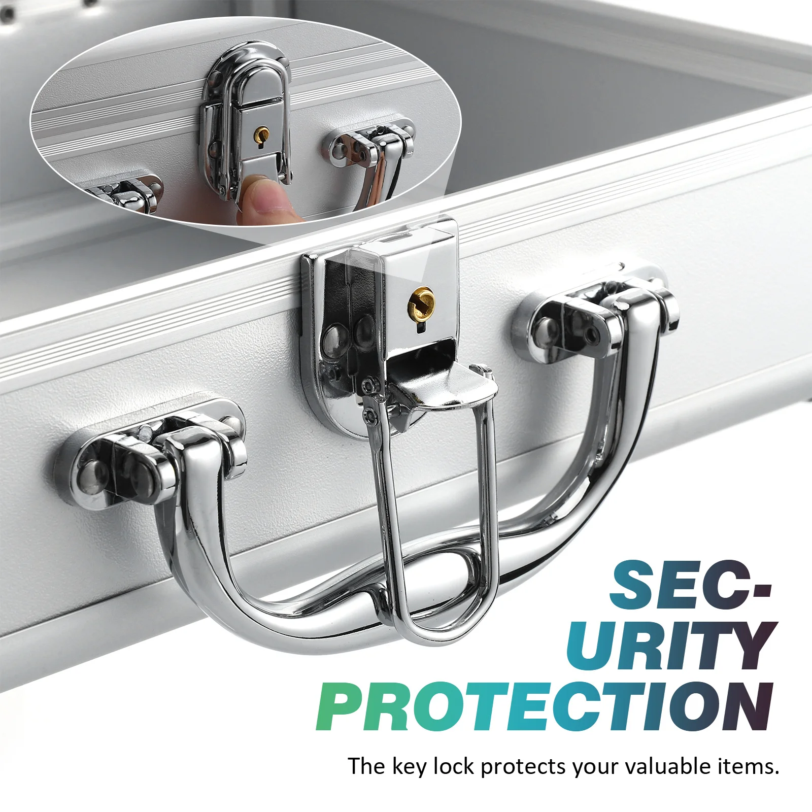 حقيبة قوية من سبائك الألومنيوم أداة محمولة صلبة حقيبة تخزين متعددة الوظائف لإكسسوارات الكاميرات والآلات والمكياج للرجال