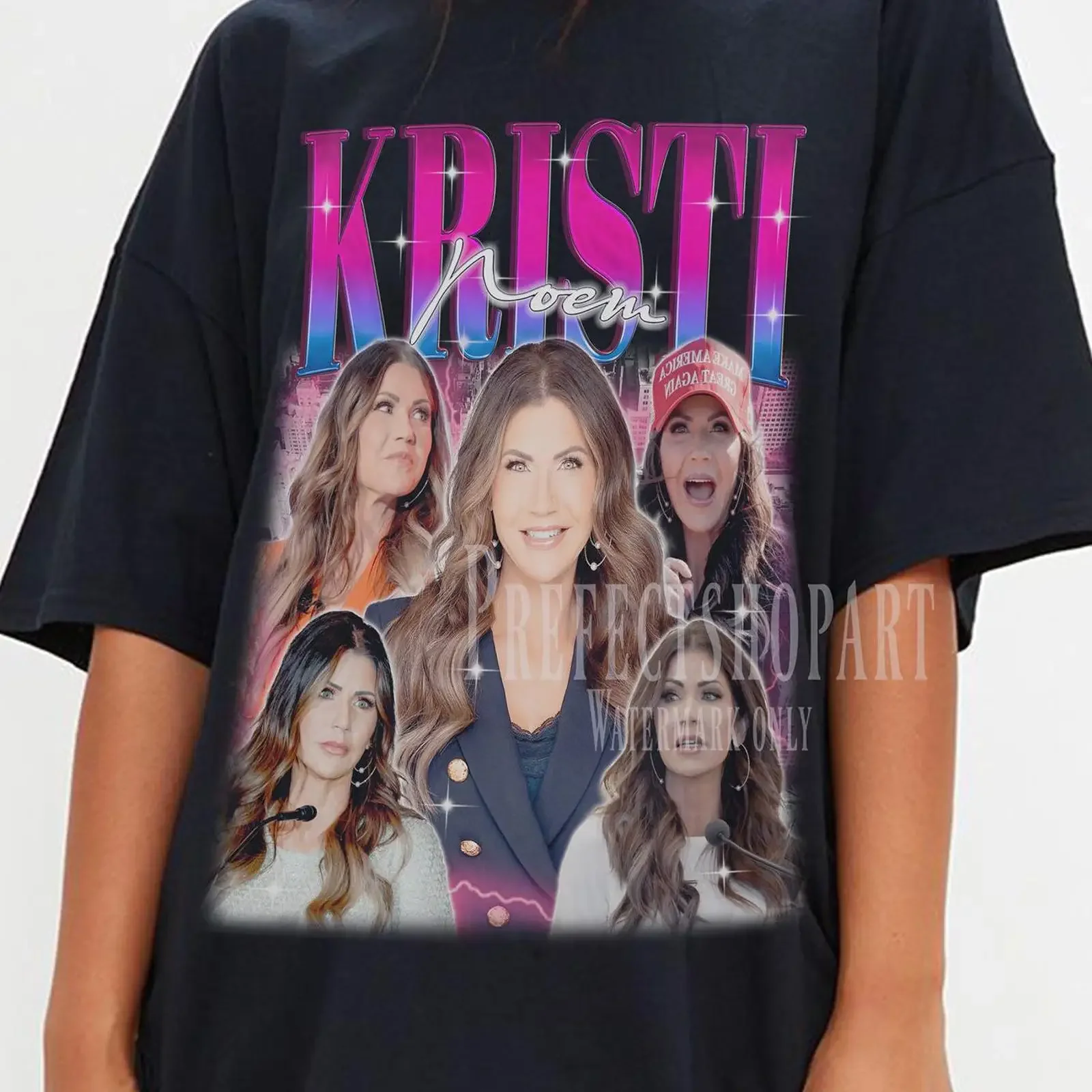 T-shirt Kristi Noem Édition Limitée – Cadeau pour fans de Kristi Noem, idéal pour les politiciens – Style vintage délavé, polyvalent, extensible et confortable pour homme