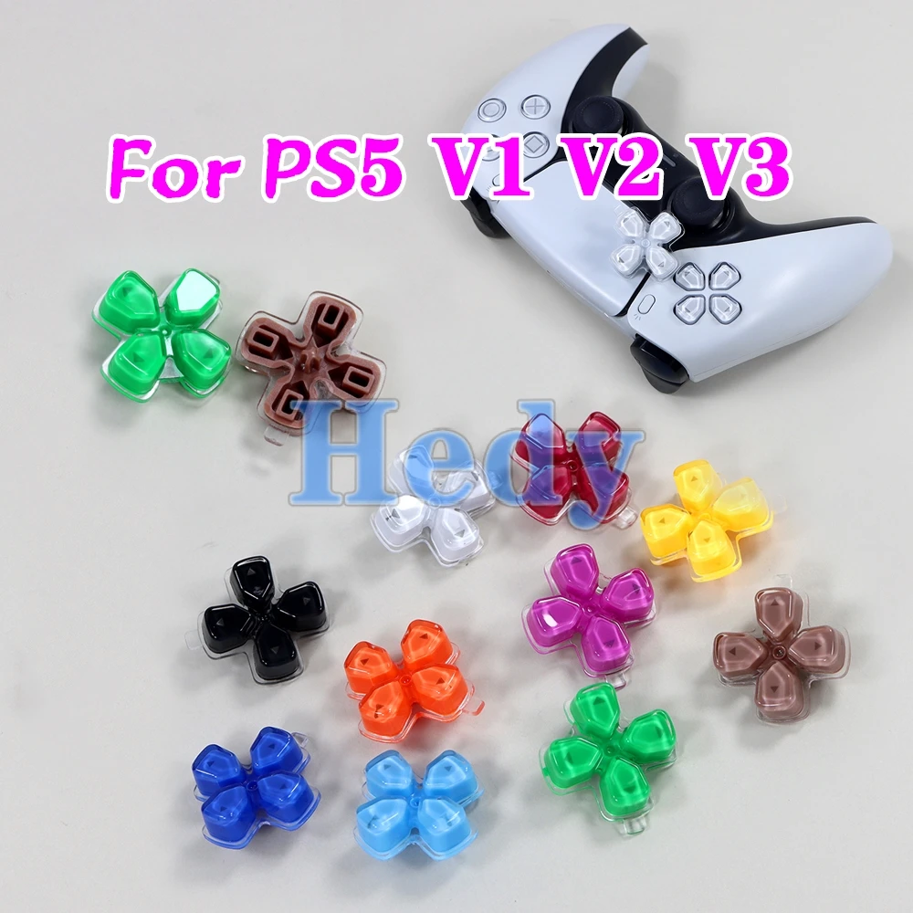 ปุ่มคริสตัลพลาสติกสำหรับเปลี่ยน2ชิ้นชุดปุ่มกดแบบแห้งสำหรับ PlayStation 5 PS5 V1ตัวควบคุม V3 V2