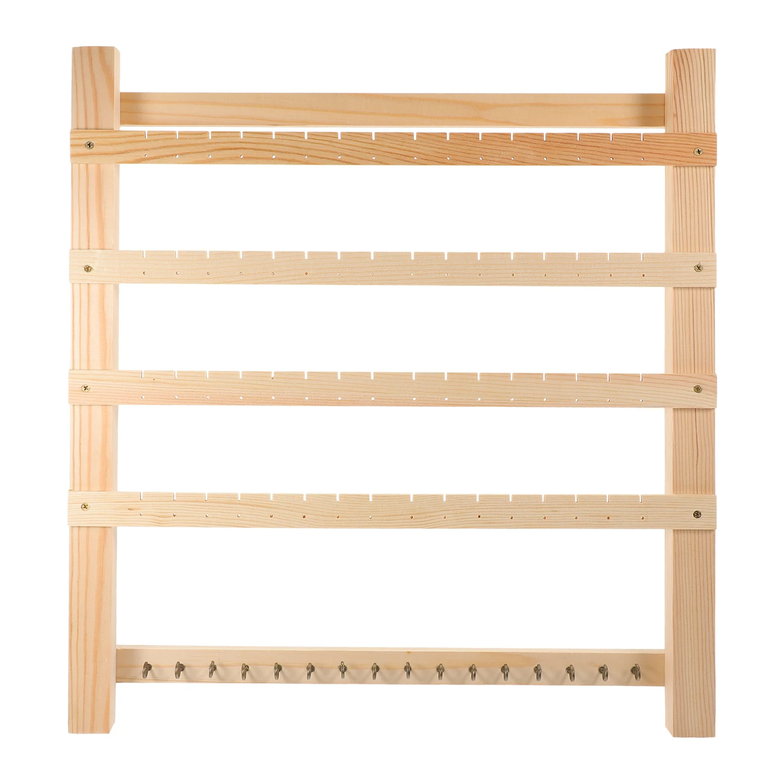 

Wall Hanging Jewelry Rack Coat Hangers Necklace Holder Wooden Organizer Mounted