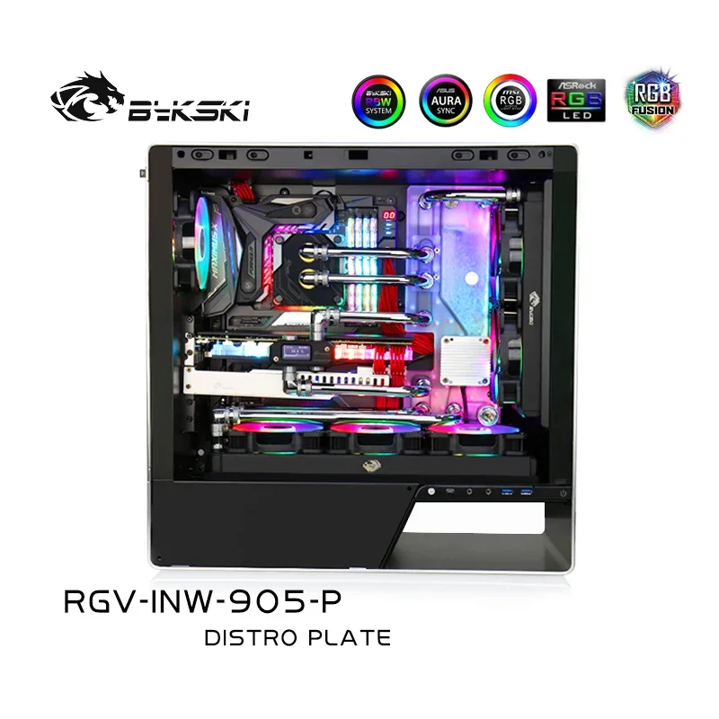 

Bykski RGV-INW-905-P, RGB Distro Plate For IN WIN 905 Case,MOD Waterway Board Reservoir Kit For CPU GPU PC Water Cooling System