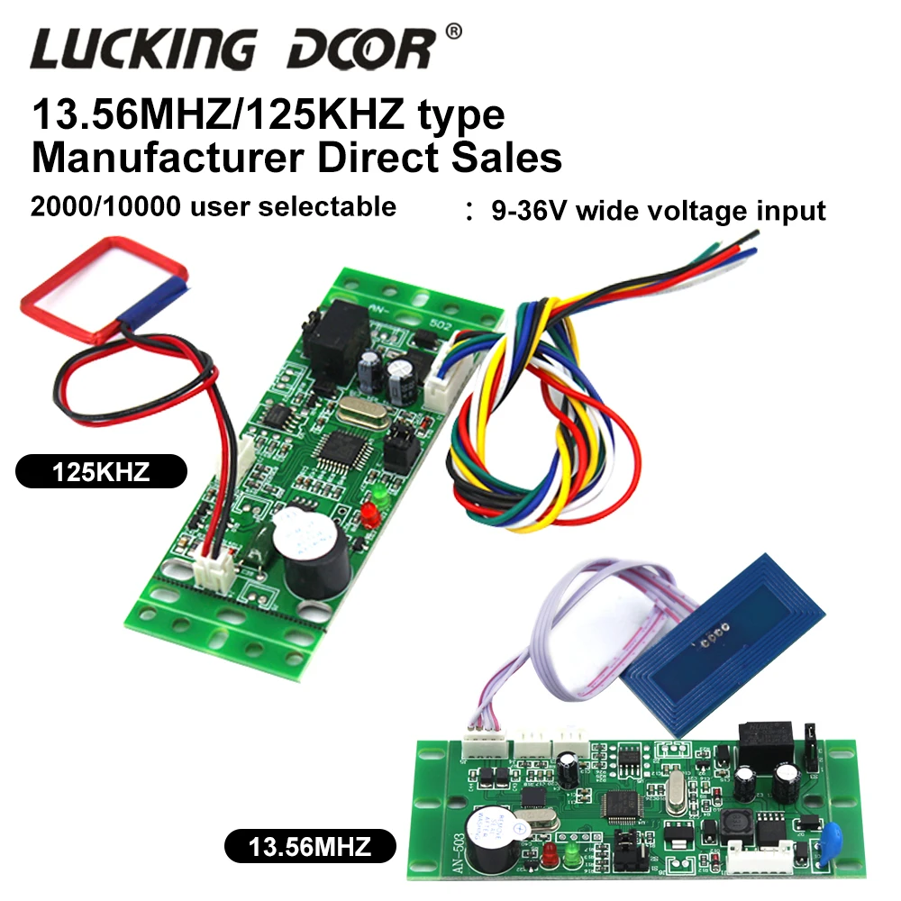 125Khz / 13.56Mhz RFID Embedded Reader Module Access Control System Building Intercom Unlock Module 2000 Users Management Card