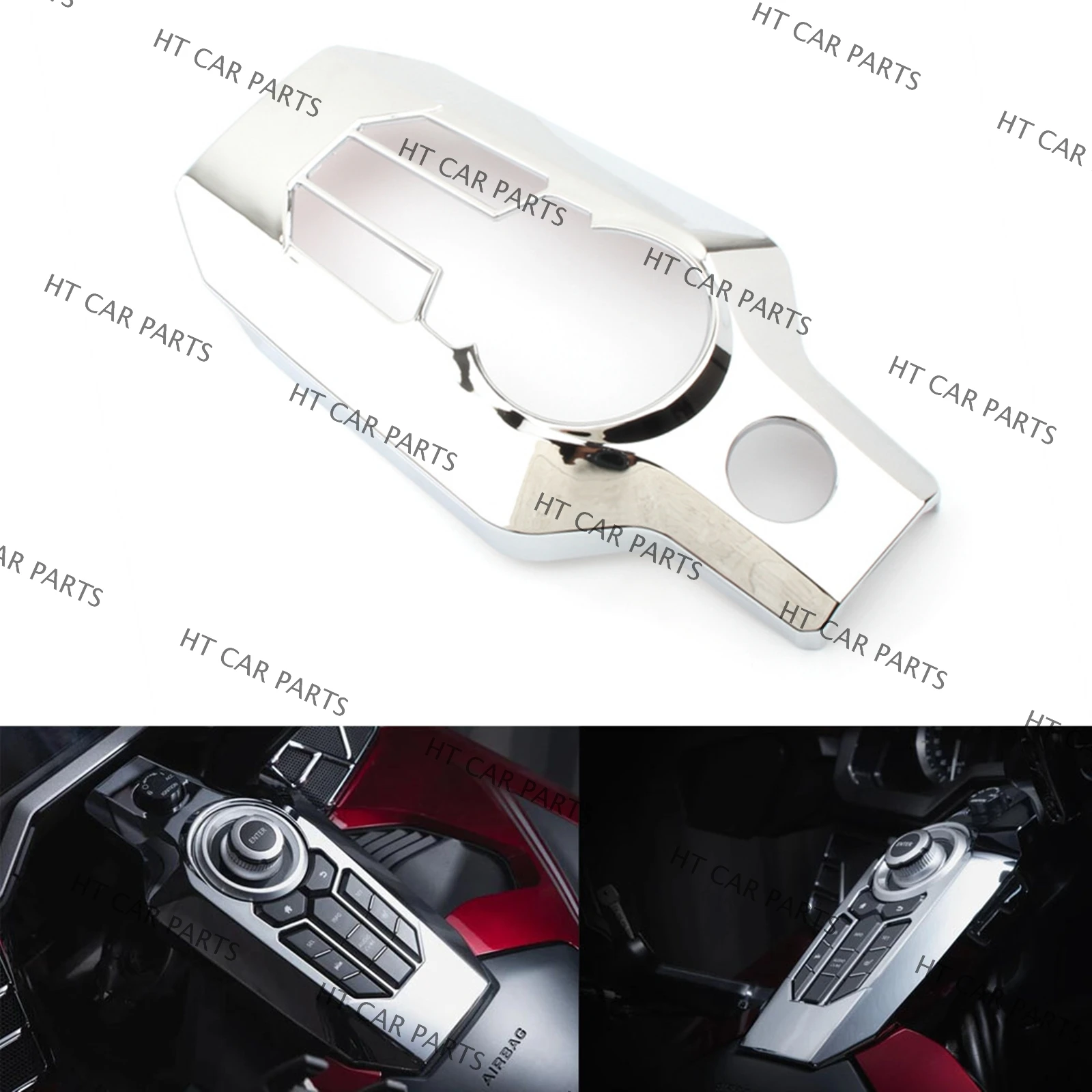 For Honda Goldwing GL1800 F6B 2018-2022 2018 2019 2020 2021 2022  1 Piece Chrome Silver of Center Switch Panel Cover Decoration