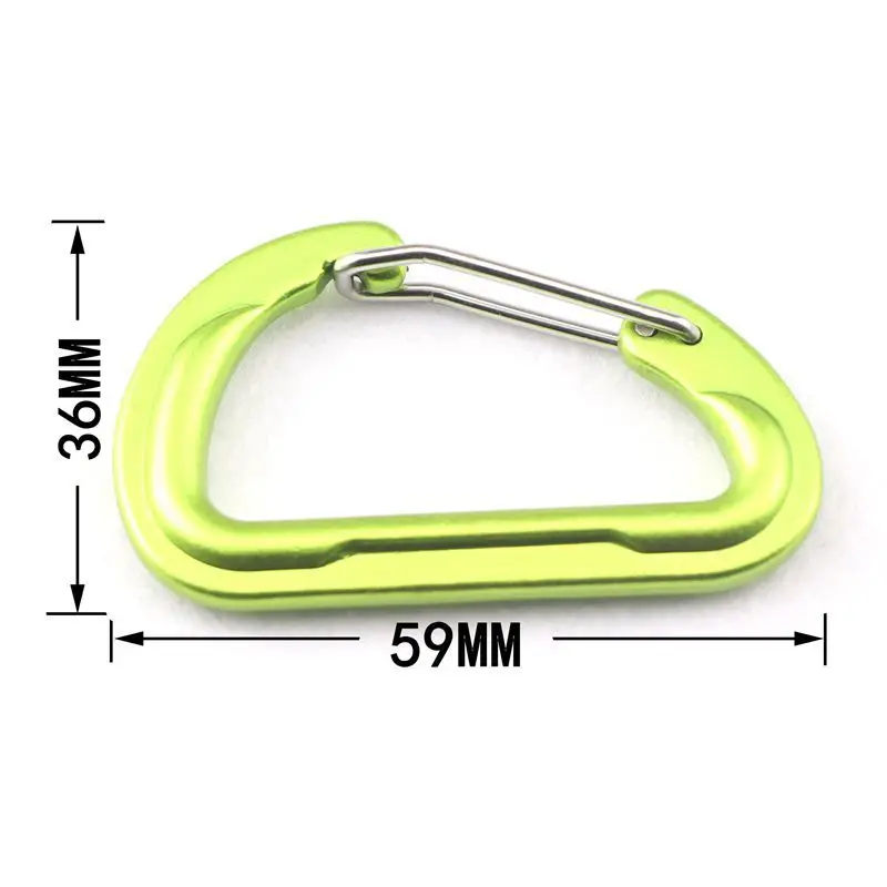 Outdoor Portable Aluminum Alloy Spring Buckle Compact and Colorful D-shaped Quick Hanging Buckle for Luggage Key Buckle Ring