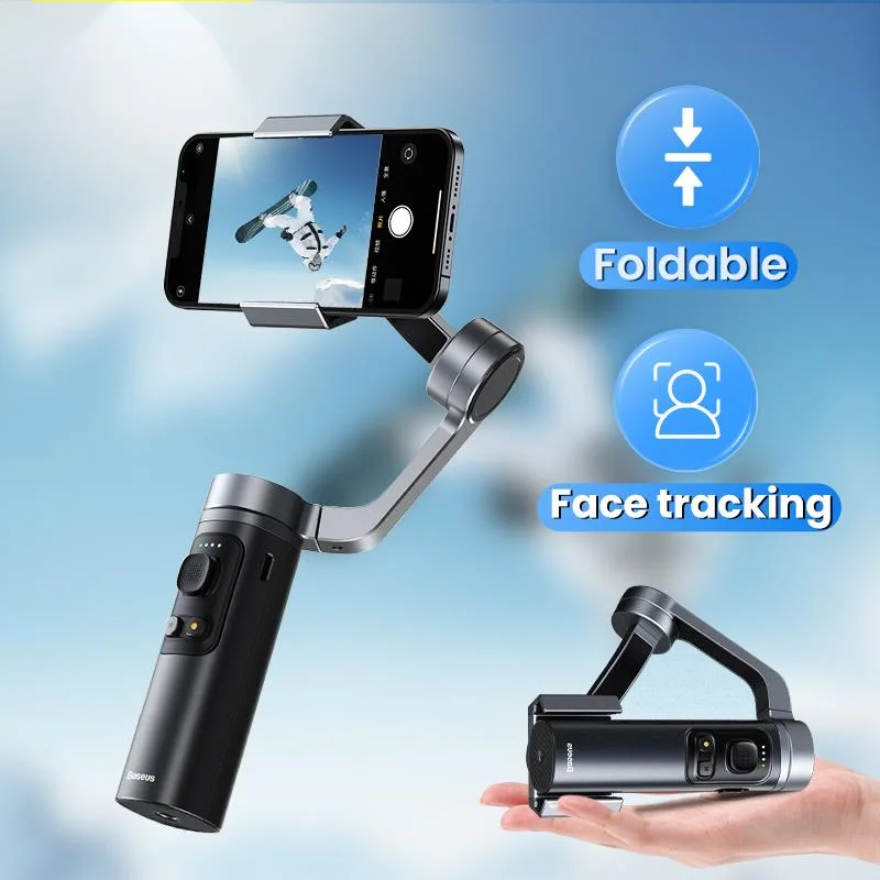 For baseus-stick stabilizer portable bluetooth, 3 axis, folding, selfie, iphone 12, samsung, huawei, xiaomi, phone