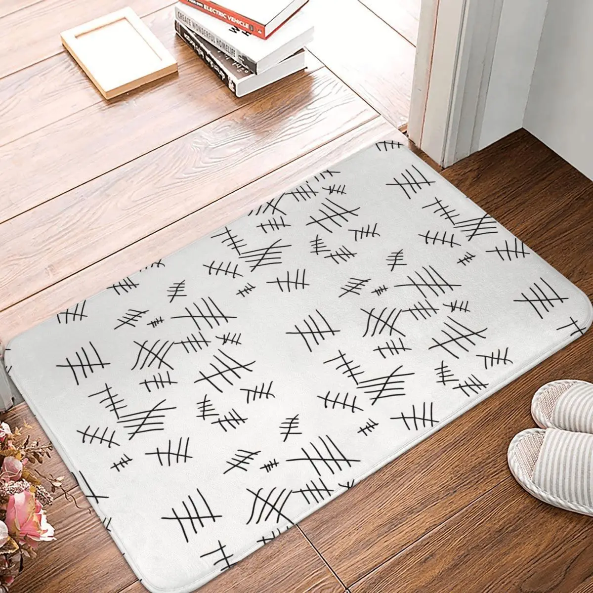 Tally Marks Non-Slip Carpet Doormat Bedroom Bathroom Mat Entrance Door Decoration Rug