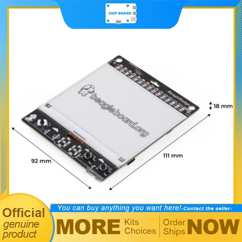 

BeagleBadge 4.2" ePaper Linux Device with TI Sitara AM62L32 SoC Dual-Core Cortex-A53 Compact Badge