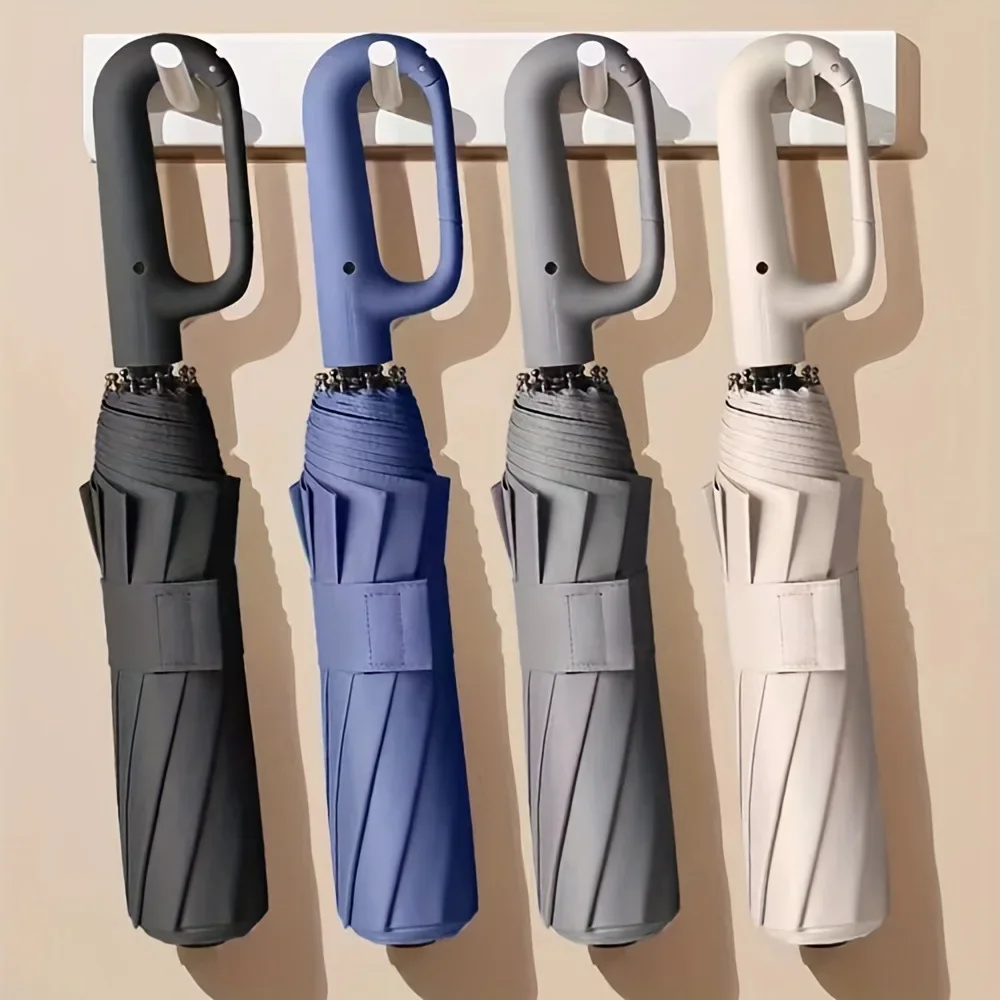 20 Bones Windproof Strong 105CM Reinforced Automatic Folding Umbrella for Men, Large Buckle Handle Wind and Water Resistant