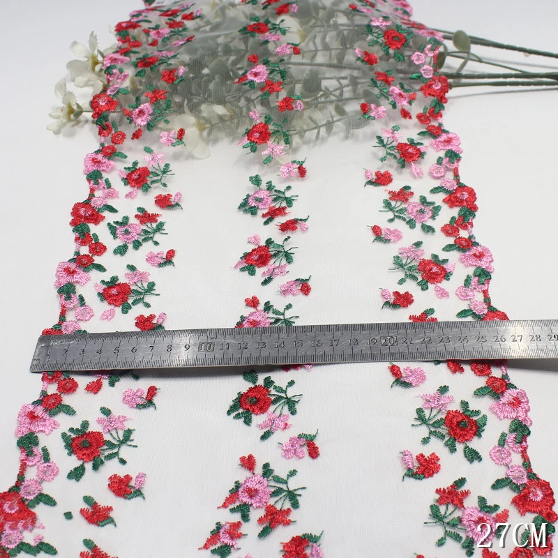 15/19yards Two Tones Floral Embroidery Lace Trim For Skirt Hem Clothes Sewing Material DIY Apparel Dress Fabric High Quality