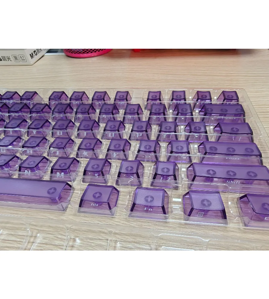 Keycap Personality Original height Wrong version PC side engraved purple transparent