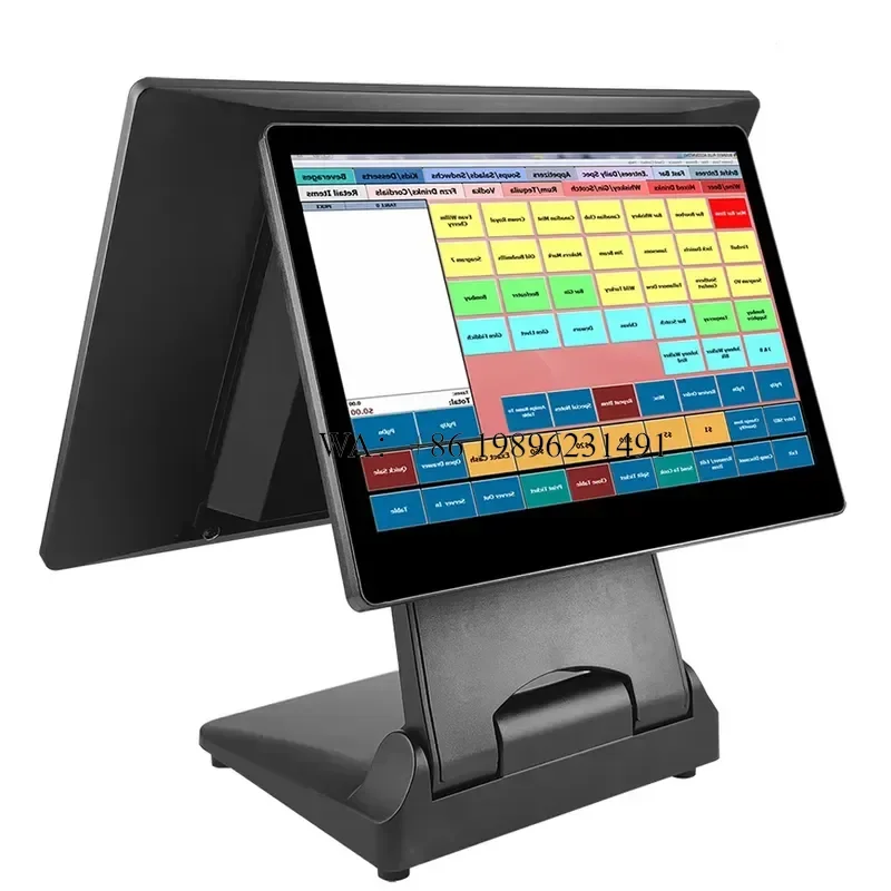 15.6+10.1 Inch Touch Double Screens Windows Android POS Restaurant Android All in One Pos