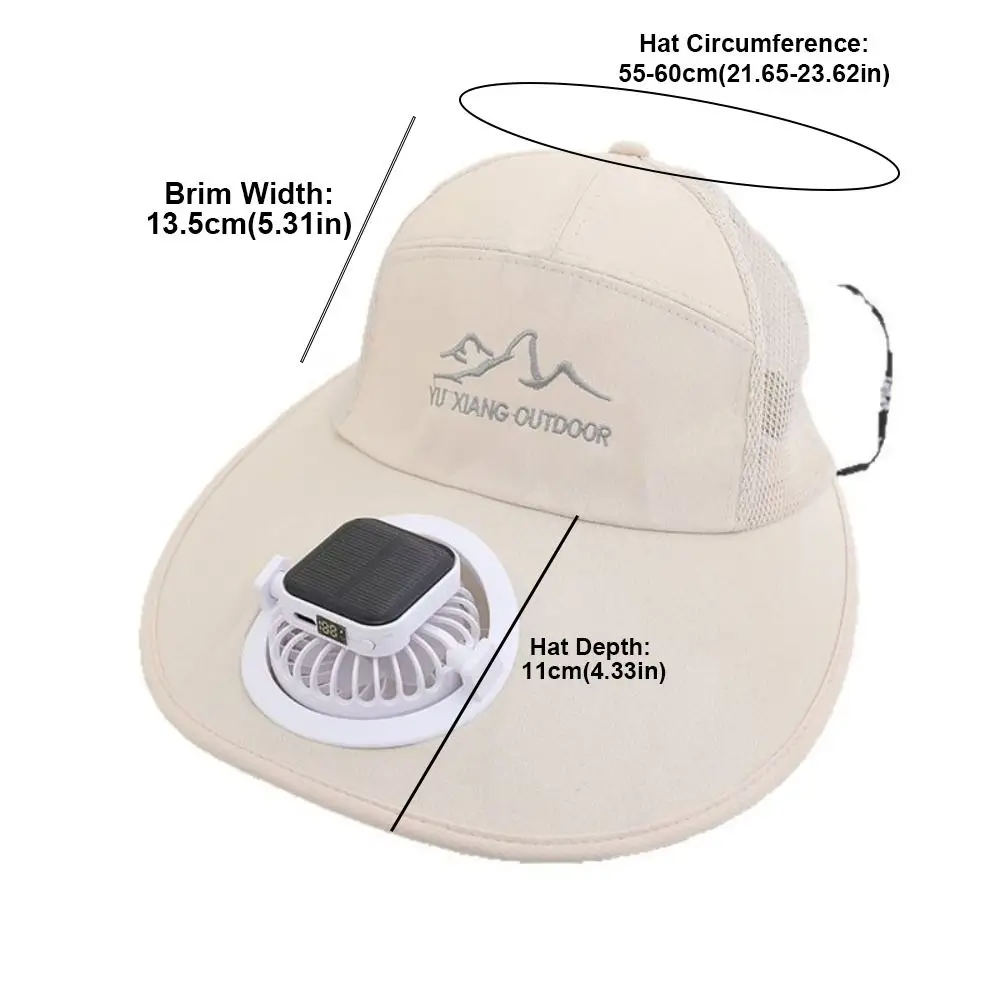 2026 New Upgrade Fashion Breathable Solar Fan Hat USB Charging Quick Dry Sun Protection Caps Men Sun Hat Summer