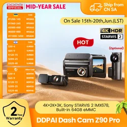 DDPAI New Z90Pro 4K+2K Front and Rear Car Dash Cam Dual HDR Sony Sensor ADAS Parking Mode WiFi 5G Car DVR Camera Video Recorder